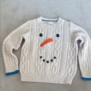 Mini Boden Knit Sweater with Snowman - Size 6-7Y